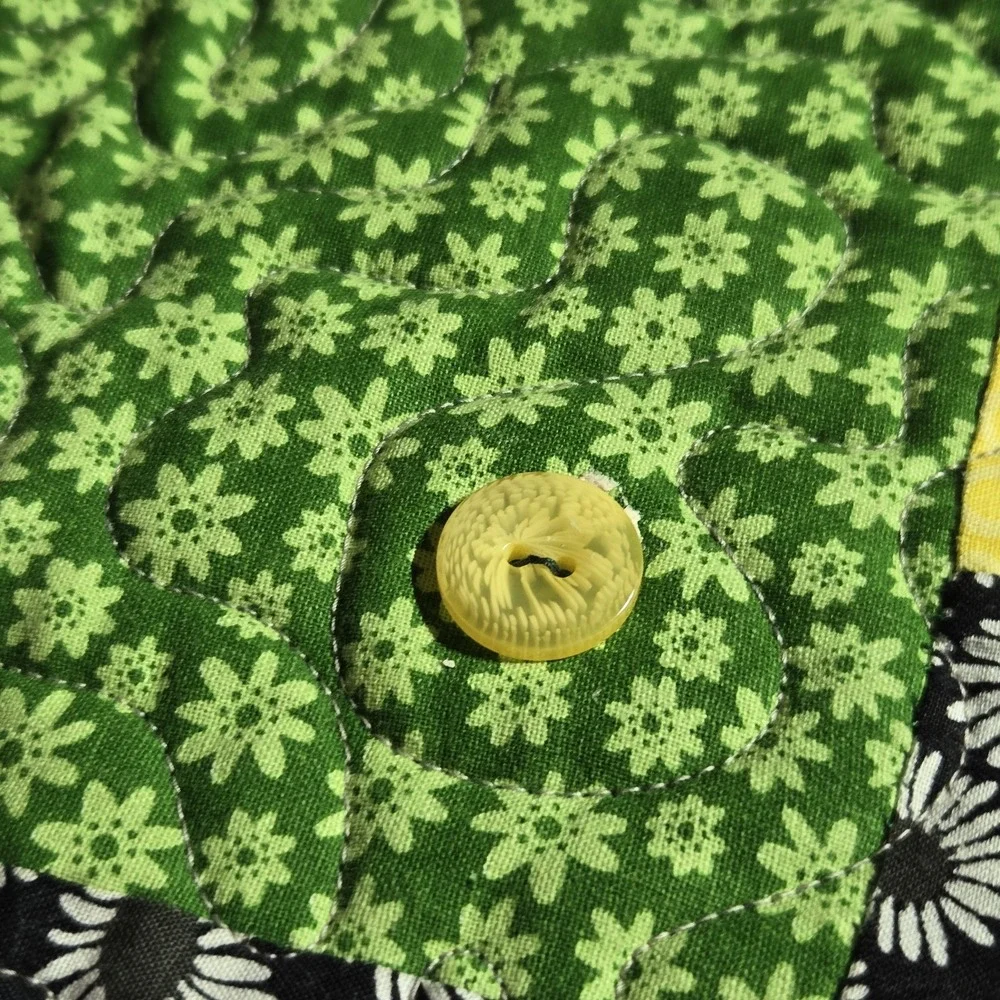 Handmade Cottagecore Quilt Blanket Sunflowers Tractor Child Baby Size‎ 40